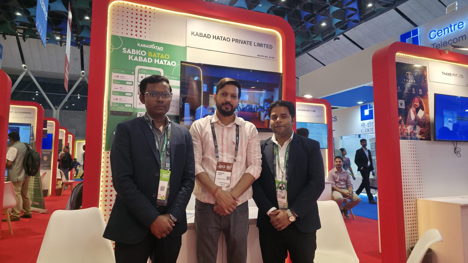 Kabad Hatao team in front of the stall.