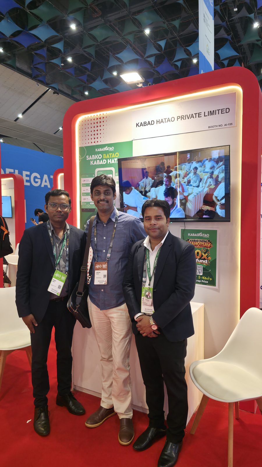 Three teammates at the Kabad Hatao pod.